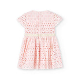 Vestido Ojalillo Bordado Rosa